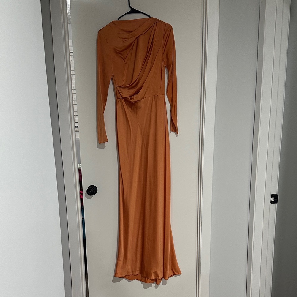 ASOS Elegant Orange Long Sleeve Dress